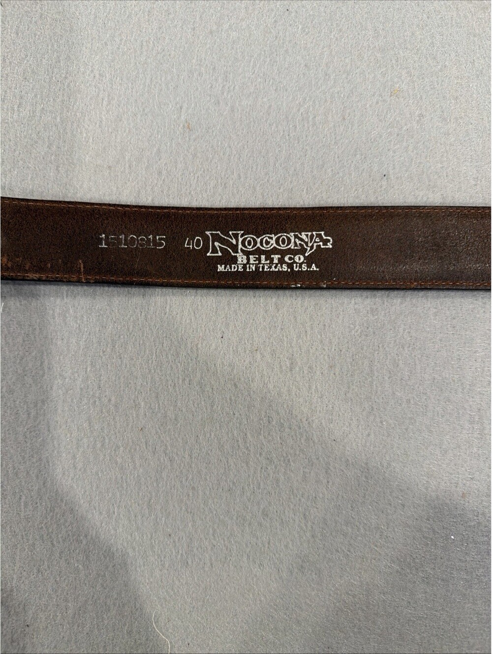 Vtg Men’s Nocona Leather Belt W/ Silver/Gold Tone Buckle Amazing Details Size 40